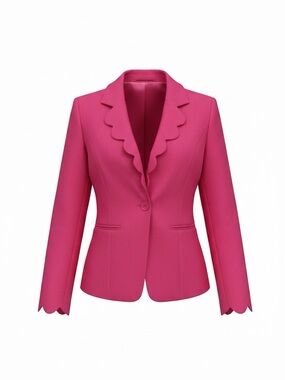VICI Hot Pink Scalloped Blazer Jacket Size Small Barbiecore Statement 💗